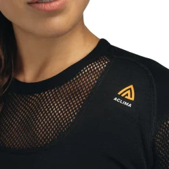 ACLIMA WoolNet Crewneck, dame (Jet Black)