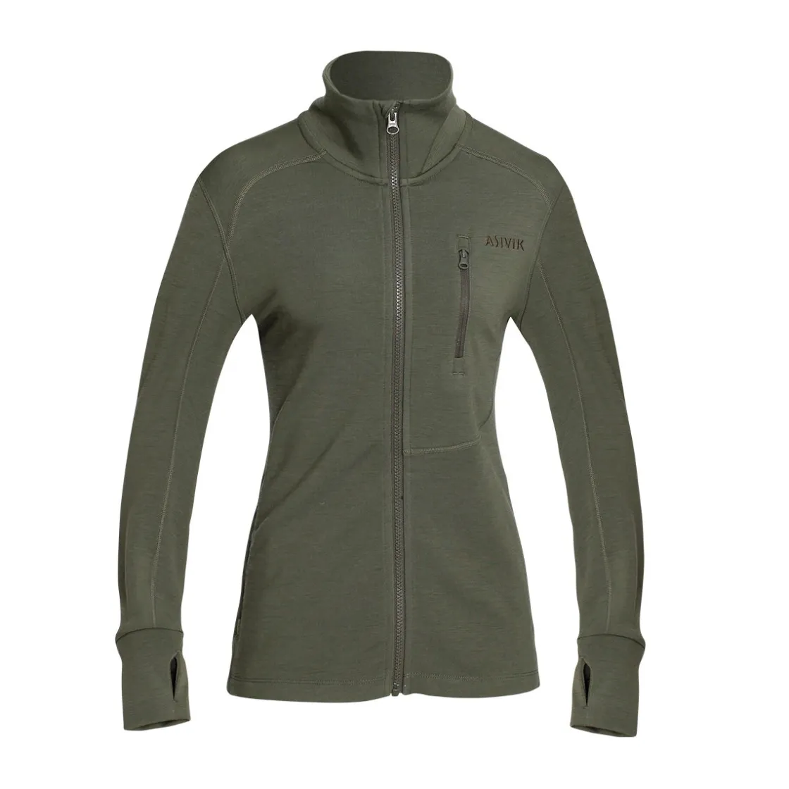 ASIVIK Adventure Mid Wool fleece, dame (Khaki) Discount