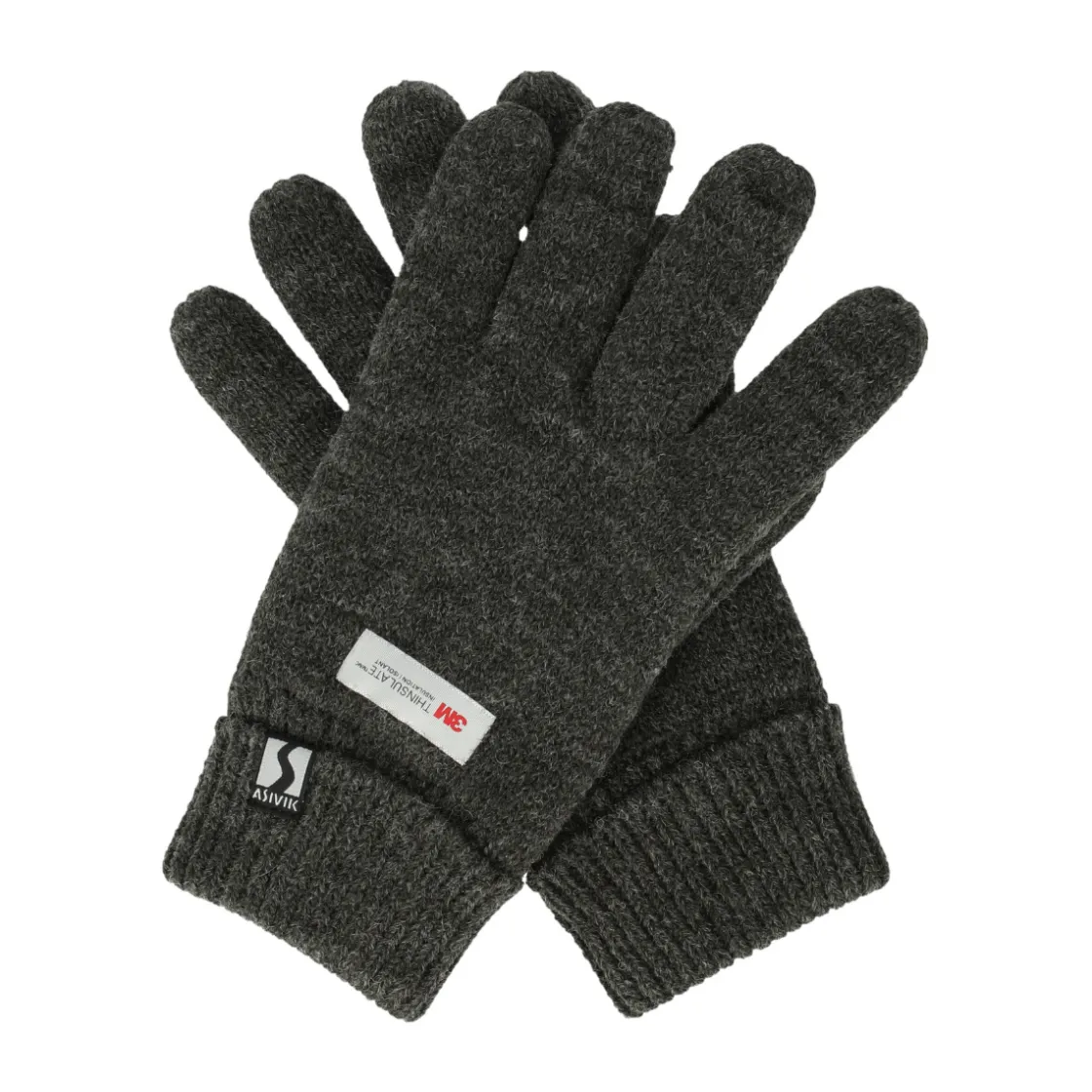ASIVIK Knitted Thinsulate strikhandsker (Black) Best