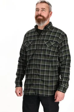 ASIVIK Skjoldnæs LS skjorte, herre (Dark Green) Online