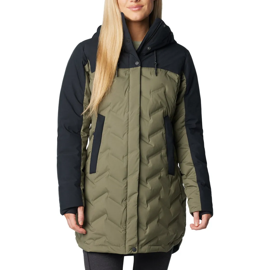 COLUMBIA Mountain Croo III Mid Down dunjakke, dame (Stone Green Black) Online