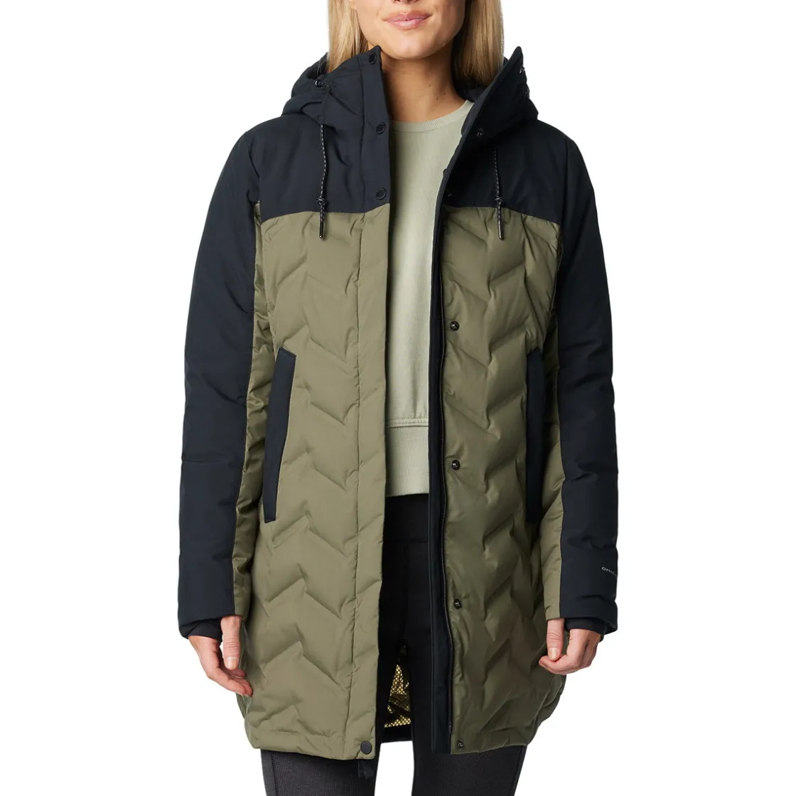 COLUMBIA Mountain Croo III Mid Down dunjakke, dame (Stone Green Black) Online