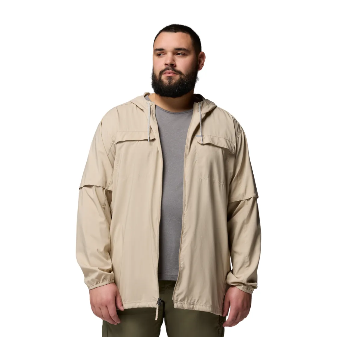 COLUMBIA Skien Valley Hooded LS Sommer- og myggejakke, herre (Acient Fossil)