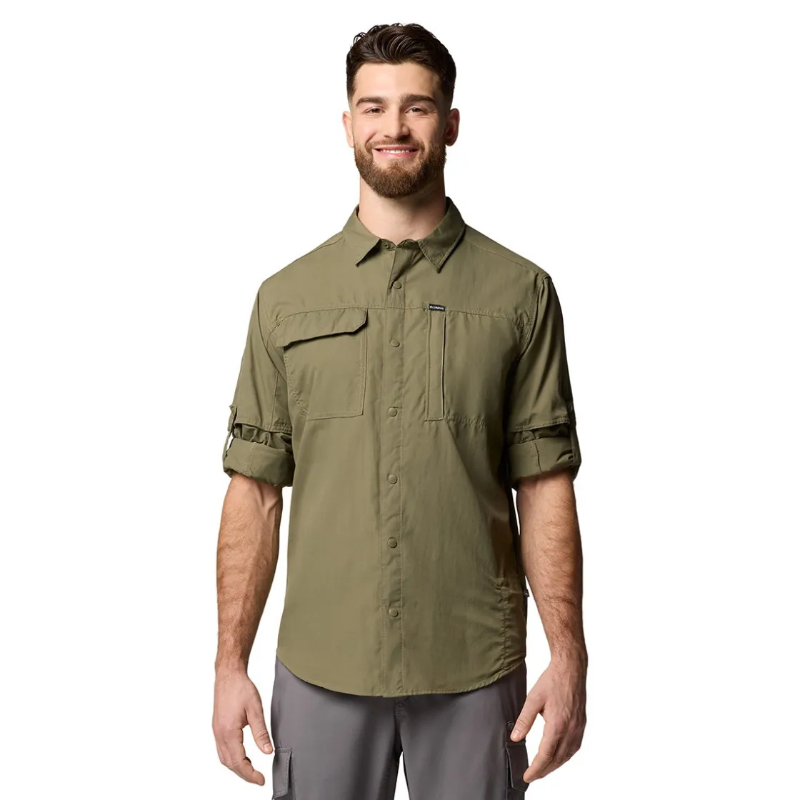 COLUMBIA Skien Valley LS Skjorte, herre (Stone Green) Sale
