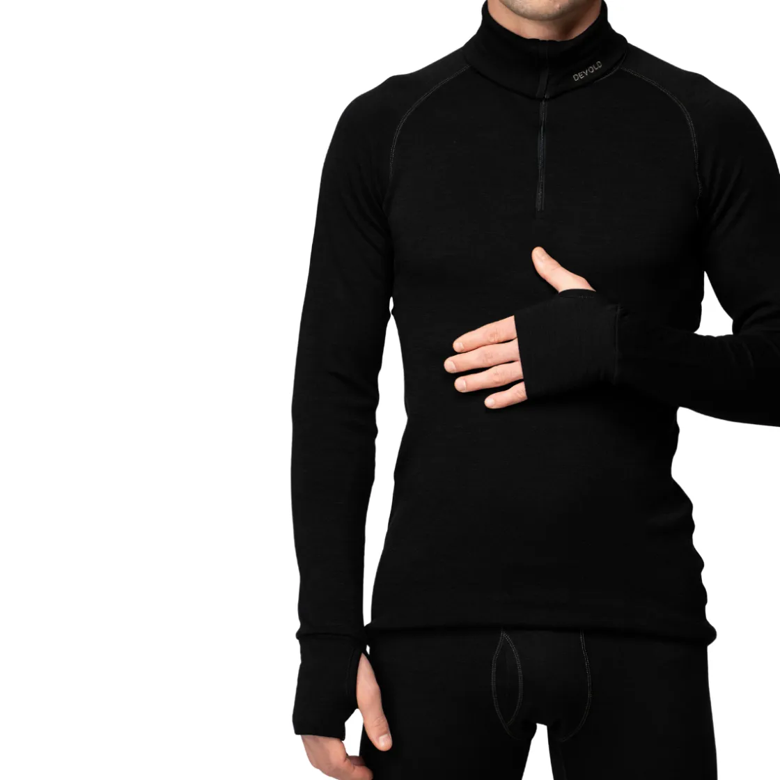 DEVOLD Expedition Merino 235 Zip Neck trøje, herre (Black) Best