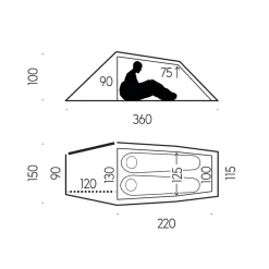 FJÄLLRÄVEN Fjällräven Abisko Lite 2 tunneltelt, 2 personer (Sand) New