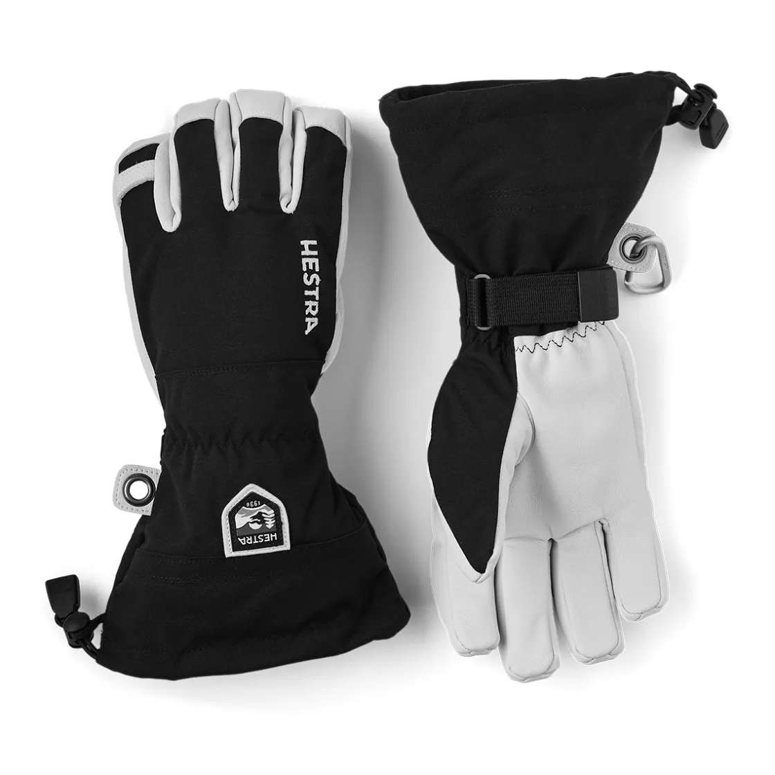 HESTRA Army Leather Heli Ski 5-finger skihandske (Black) Best