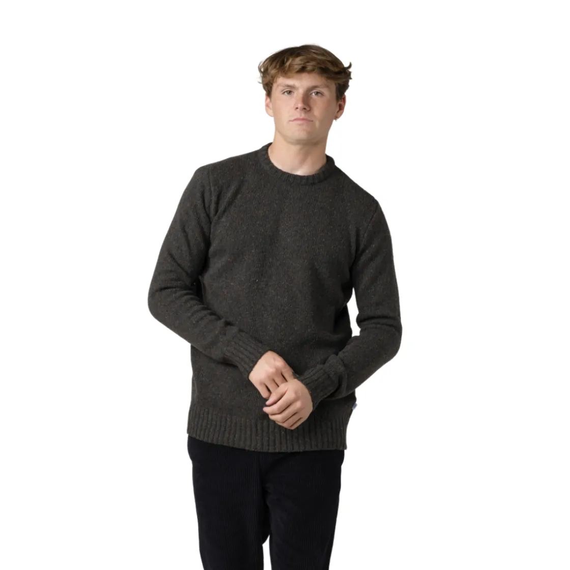 KLITMØLLER COLLECTIV Klitmøller Collective Aage Knit Sweater, herre (Olive) Outlet