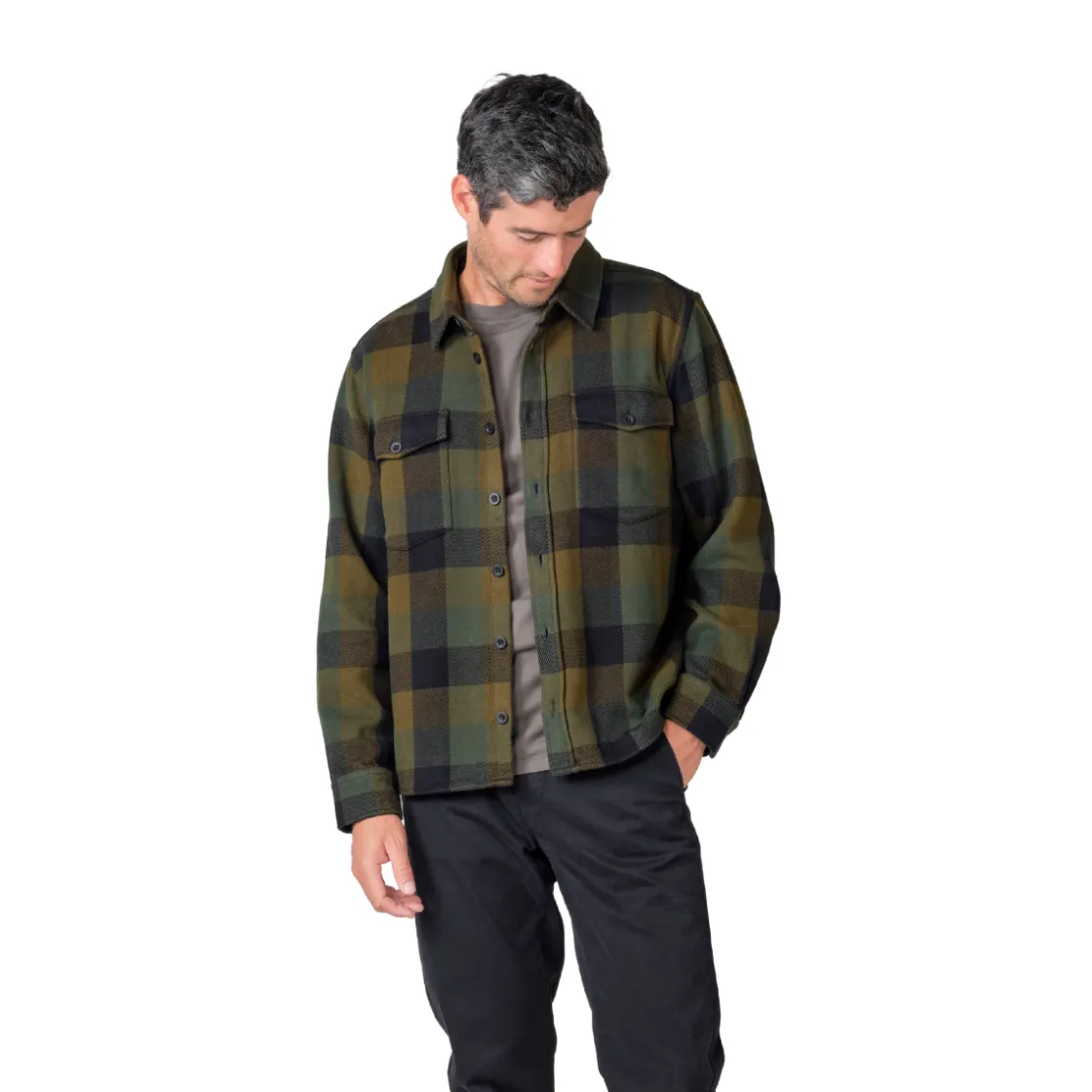 KLITMØLLER COLLECTIV Klitmøller Collective Casper Shirt, herre (Olive Check)