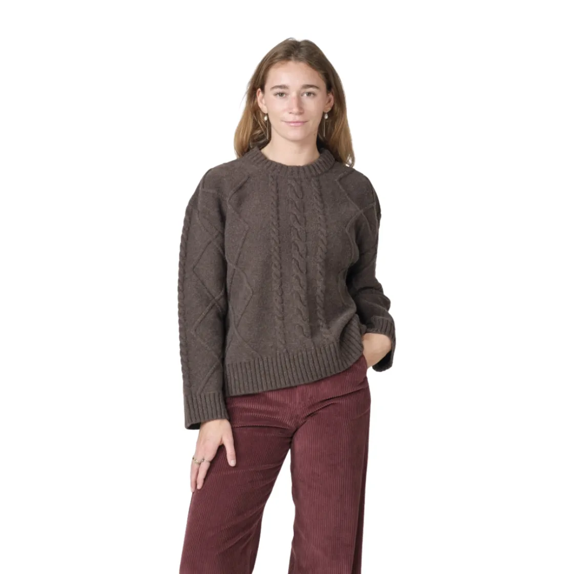 KLITMØLLER COLLECTIV Klitmøller Collective Eden Knit striktrøje, dame (Taupe) Outlet