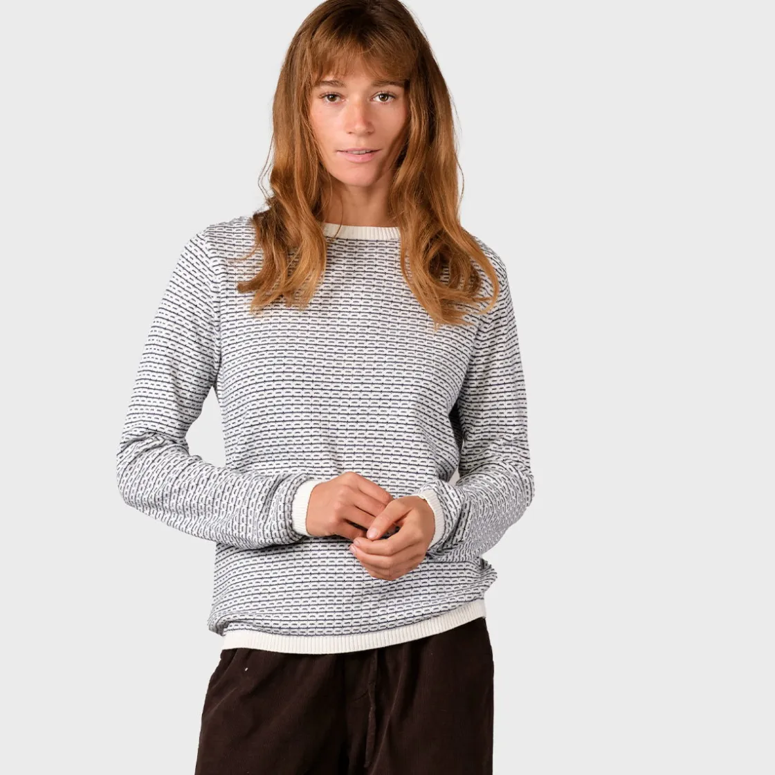 KLITMØLLER COLLECTIV Klitmøller Collective Silje Knit bluse, dame (Cream Navy) New