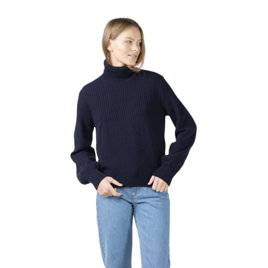 KLITMØLLER COLLECTIV Klitmøller Collective Svale Knit striktrøje, dame (Navy) Sale
