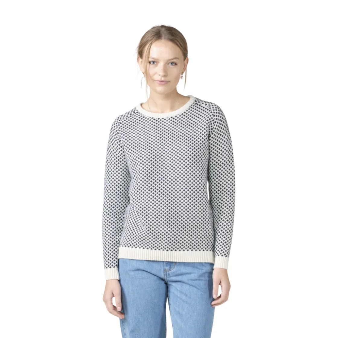 KLITMØLLER COLLECTIV Klitmøller Elaine Knit Sweater, dame (Cream Navy) Sale