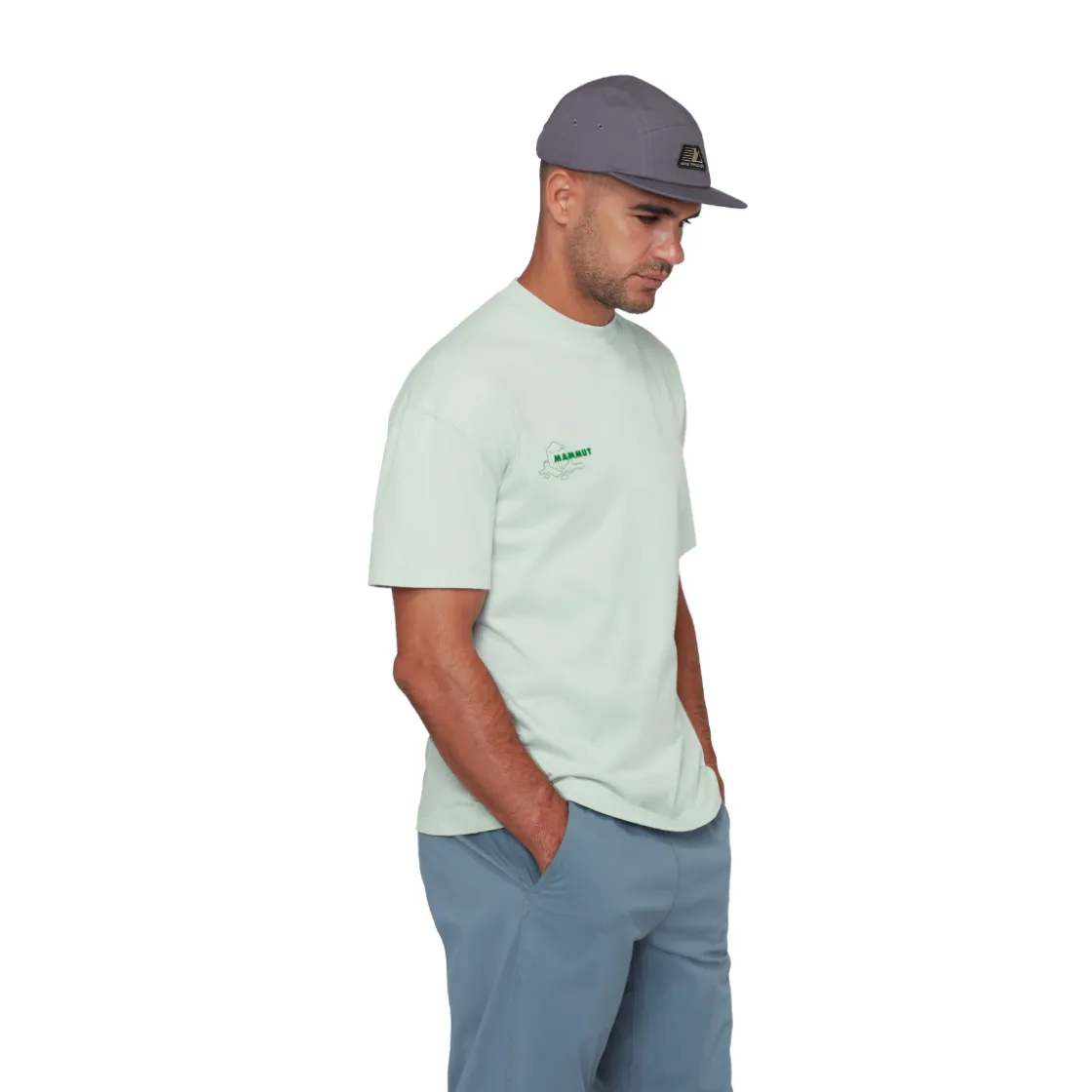 MAMMUT Base Relaxed T-Shirt Glacier, herre (Silver Sage) Clearance