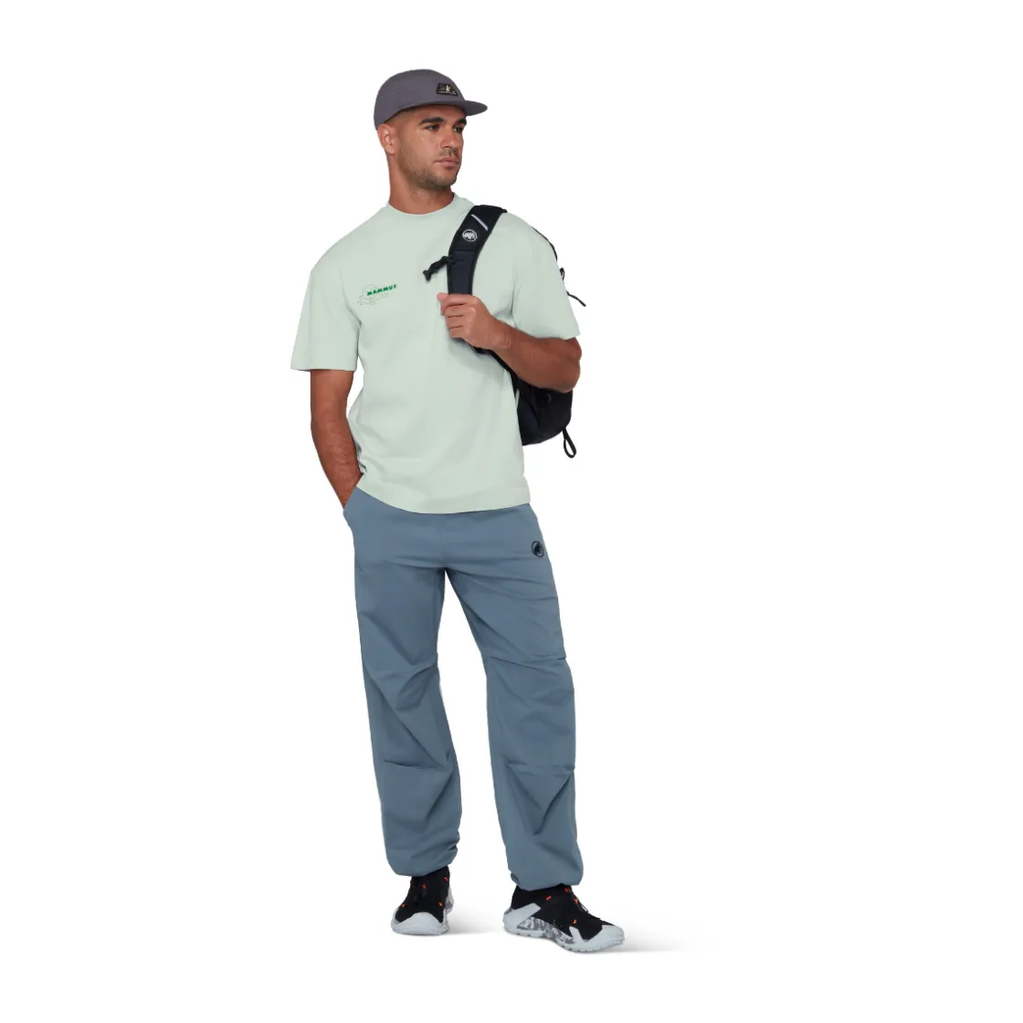 MAMMUT Base Relaxed T-Shirt Glacier, herre (Silver Sage) Clearance