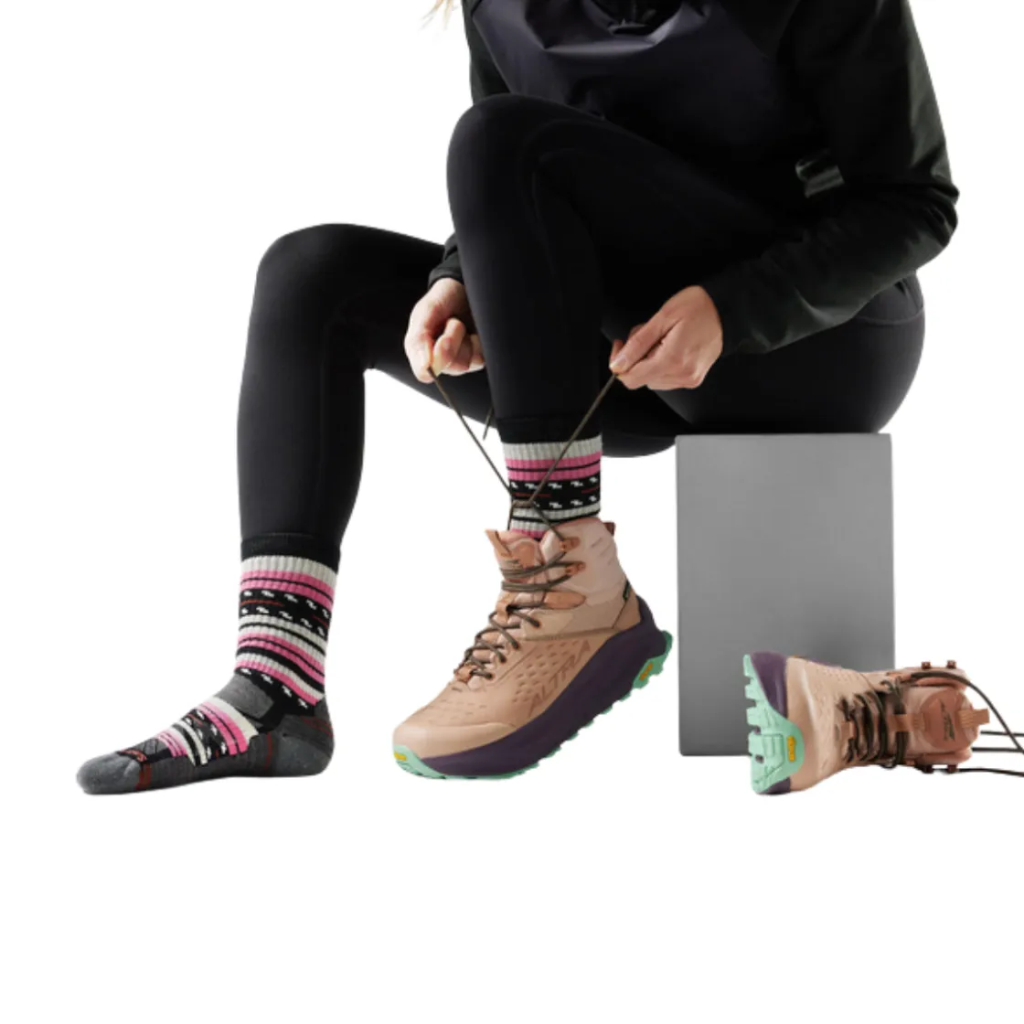 SMARTWOOL Hike Light Cushion Margarita Crew vandresokker, dame (Black) Discount