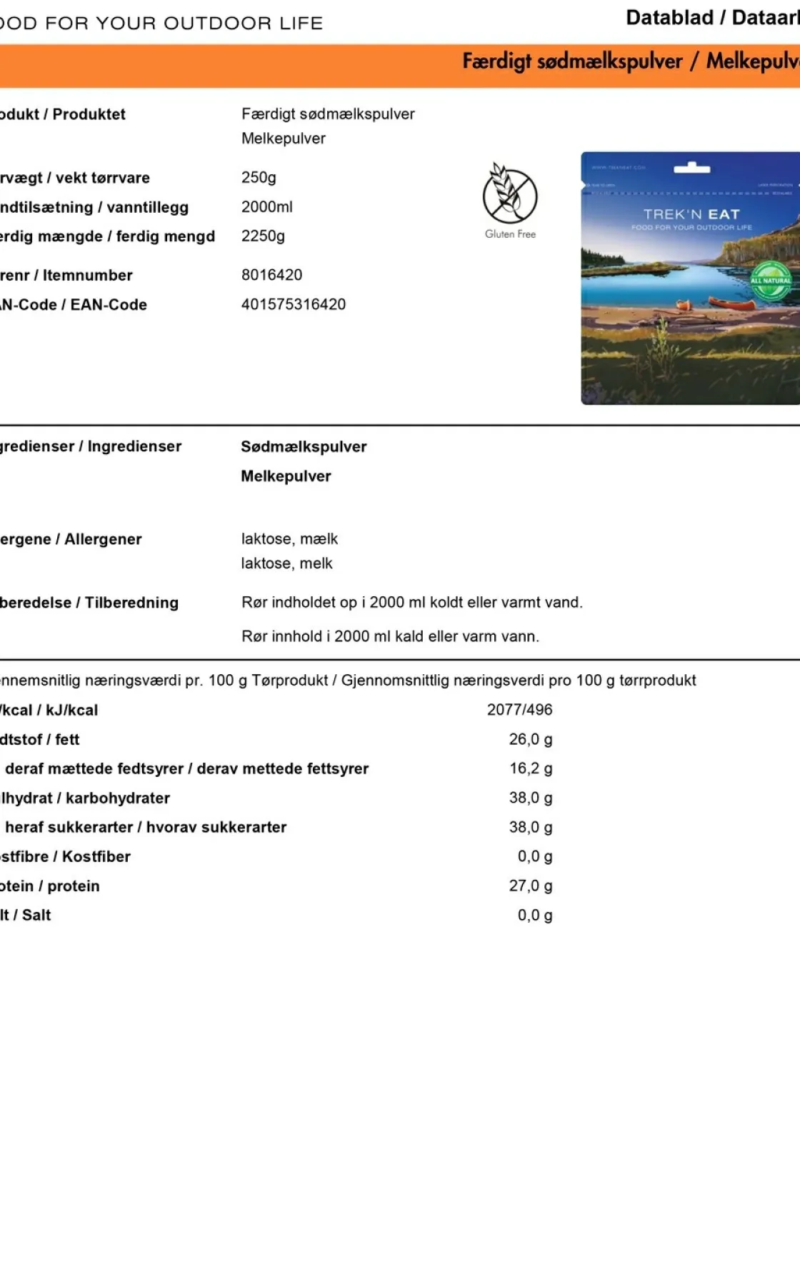 TREK'N EAT Trek'n Eat Sødmælkspulver Sale