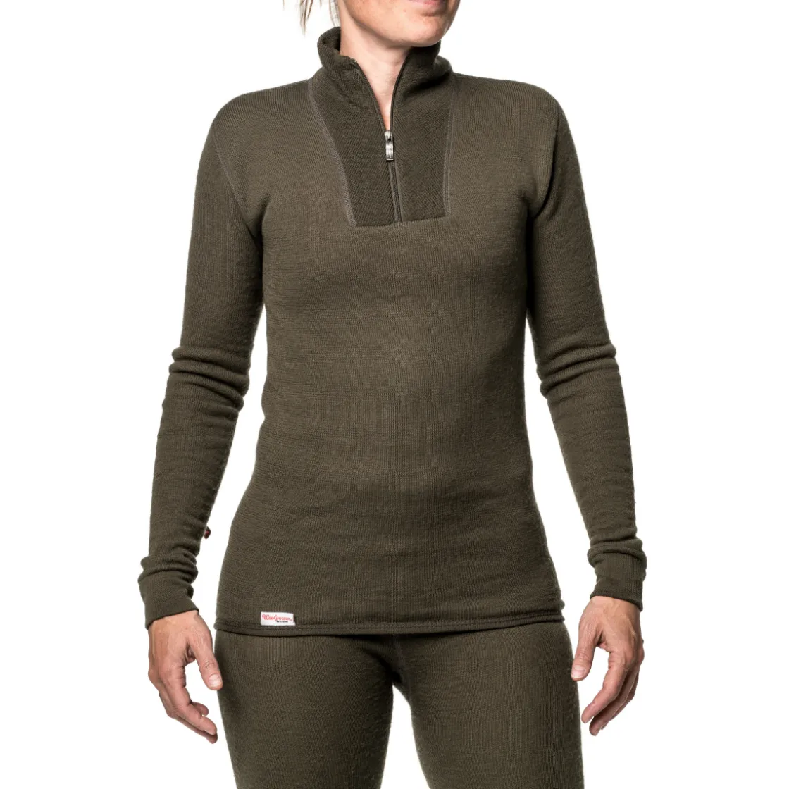 WOOLPOWER Zip Turtleneck 200 uldundertrøje, unisex (Pine Green) Outlet