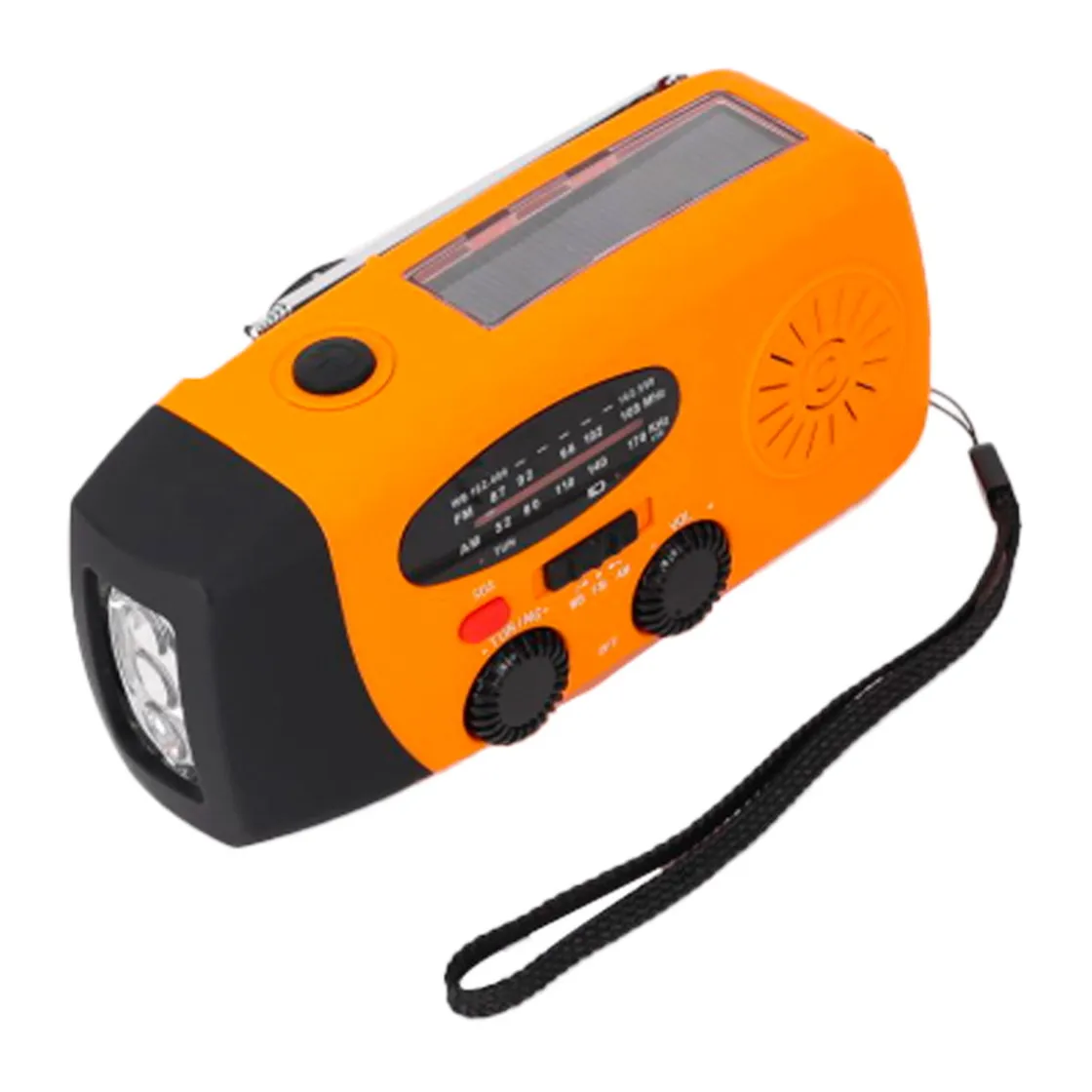DIVERSE XCEED Solar Emergency Multi Radio 5000 mAh - nødradio med håndsving (Orange)